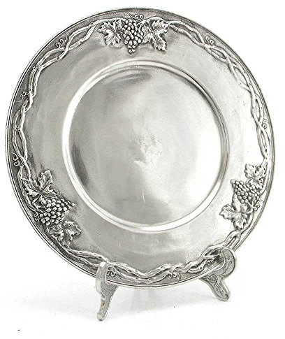 Platzteller aus Zinn mit Dekor Trauben handgefertigt