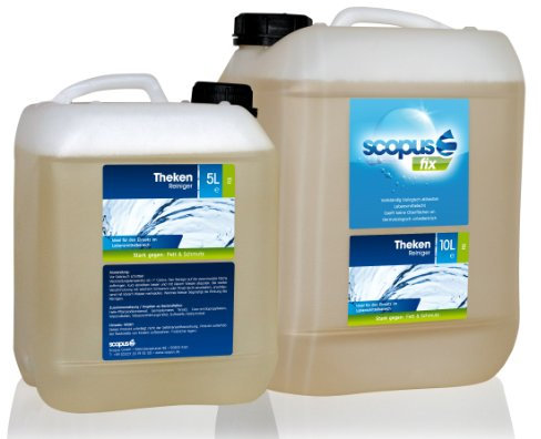 Scopus Fix ThekenReiniger, 5 Liter Kanister - Profi Reiniger für Gastronomie, Edelstahl, Chrom, Glas & Emaille - lebensmittelecht - ohne Chlor, biologisch abbaubar - für professionellen Einsatz