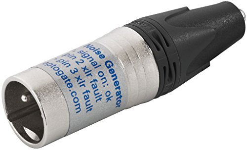 MONACOR 29.205 CTG-1NOISE XLR-Funktionstester, 48 V, mit integriertem Rosa-Rauschen-Generator, Chrom/schwarz