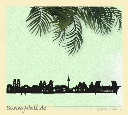 Wandtattoo Skyline Stadt NÜRNBERG Panorama Deutschland Größe: Größe 2