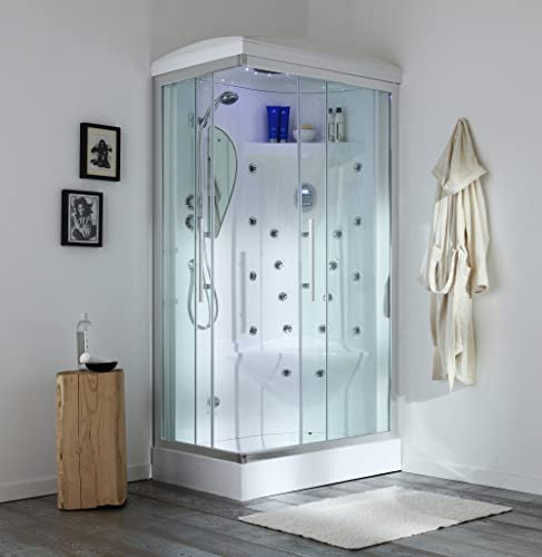 Cabine de douche d'hydromassage 70x110 cm droite de haute qualité | Iride