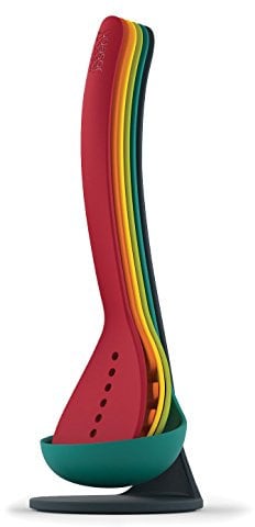Joseph Joseph Nest 5 piece Utensils set with magnetic storage stand, compact kitchen organisation, dishwasher safe - Multicolour