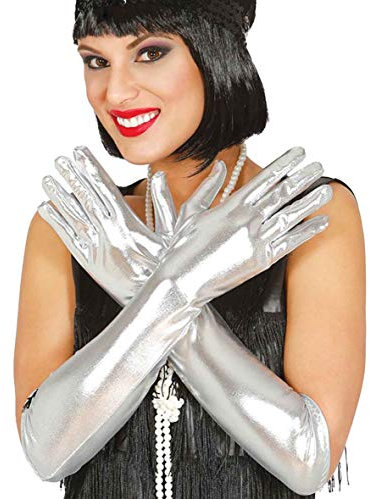 Guirca Fiestas GUI18669 - Handschuhe, silbern, 44 CMS.