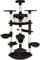 tectake® Rascador Árbol para Gatos 4 Plataformas, 2 Casetas, Varias Alturas, 2 Nidos Basculantes, Rascador para Gatos Grandes, Árbol Rascador para Gatos, Casa para Gatos - 204 cm Negro/Blanco