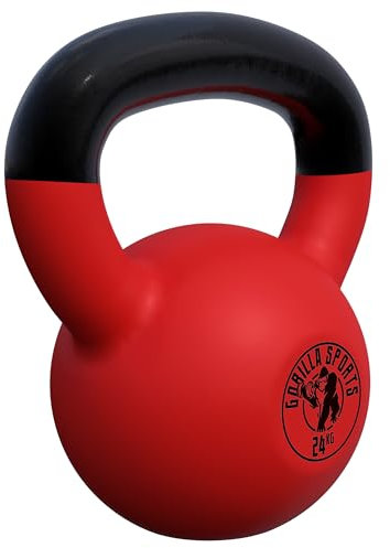 GORILLA SPORTS® Kettlebell - 2-32 kg Gewichte, Einzeln/Set, Gusseisen, Vinyl Beschichtung, Bodenschonende - Kugelhantel, Schwunghantel, Kugelgewicht, Rundgewichte für Fitness, Gym, Krafttraining