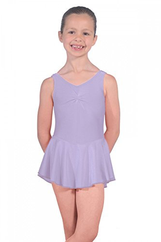 Roch Valley ISTD ärmelloses Ballett Trikot mit Rock, Lila, 5-6 Jahre