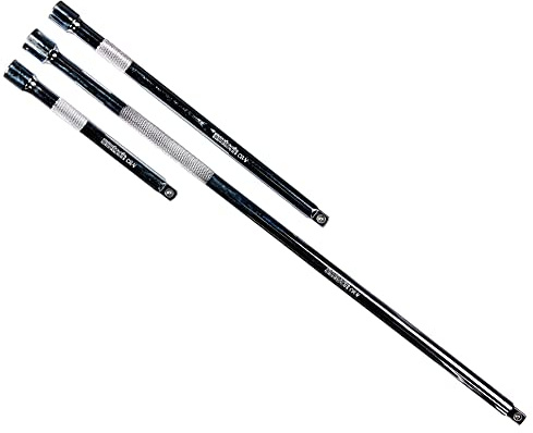 Amtech – 3/8in Extension Bar Set, Chrome Vanadium Steel, Polished Chrome Finish, deep-Reach for Engine Bays & underbody fixings (3pc) 150/250/450mm