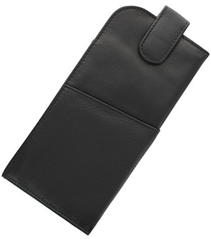Mala Leather Custodia occhiali di pelle Nappa con chiusura magnetica 5104_14m Nero