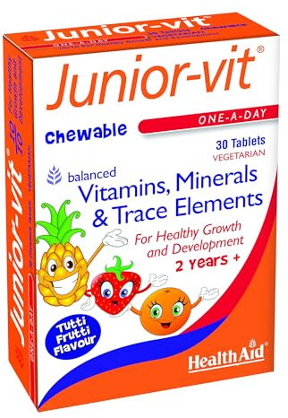HealthAid Junior-VIT Chewable Multivitamins, 30 Vegetarian Tablets, Pack of 1