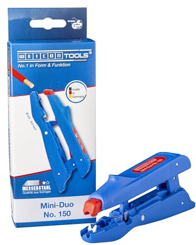 WEICON TOOLS 51000150 Mini-Duo No. 150 automatische Abisolierzange mit Seitenschneider, Blau, Rot, 160mm
