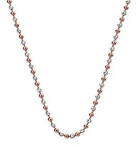 Emozioni CH056 24 Sterling Silver and Rose Gold Plated Accent Bead Chain