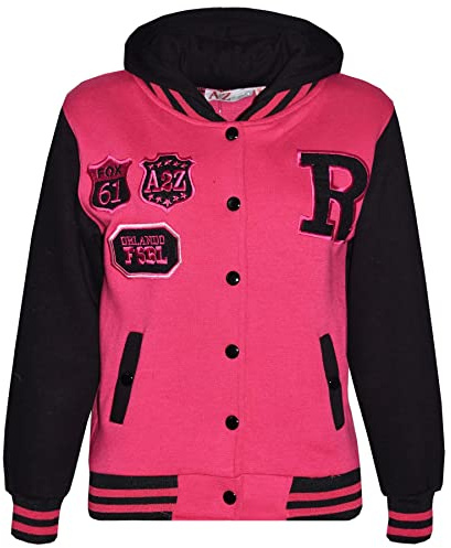 A2Z 4 Kids Baseball Hooded R Fashion NYC/FOX Jacket Varsity Style Coat Long Sleeves Casual Fashion Gifts For Girls Boys New Age 2-13 Years