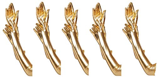 krautwear® Damen Finger Handschuhe Metallic ca. 44 cm Lang Gold Silber