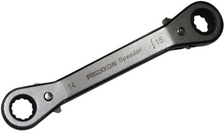 Proxxon 23211 Speeder Ratschenschlüssel 14x15mm Kröpfung 25° Ring-Einsatz aus CrV-Stahl Links-/Rechtsumschaltung