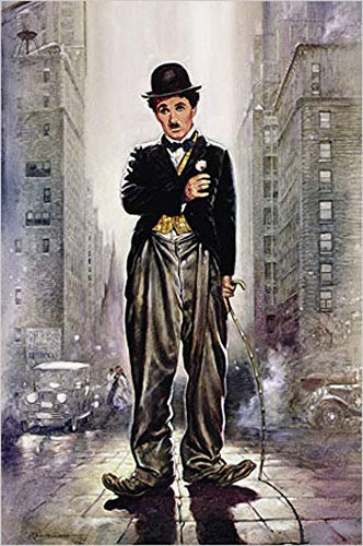 empireposter Casaro, Renato - Luce della citta - Kunstdruck mit Leinenprägung Gemälde Charlie Chaplin - 62x93 cm