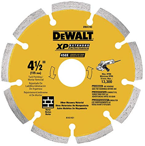 DEWALT Diamond Blade, Tuck Point, 4-1/2-Inch x 1/4-Inch (DW4740)