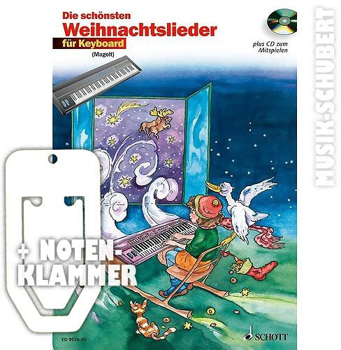 Die schönsten Weihnachtslieder für Keyboard (+CD) inkl. praktischer Notenklammer - 20 beliebte Weihnachtslieder in sehr leichten Bearbeitungen für das erste Unterrichtsjahr (broschiert) von Hans und Marianne Magolt (Noten/Sheetmusic)