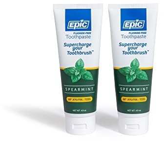 Epic Zahnpasta, fluoridfrei, Xylitol Zahnpasta, Spearmint, 12 ml Tube (Multipack)