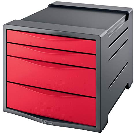 Esselte Schubladenset 4 Schubladen, Rot, Vivida, 623960