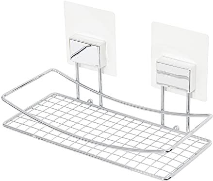 Compactor BESTLOCK Magic Bath - Étagère de Bain adhésive autoportante, Chrome, 25x11,5x15(h) cm