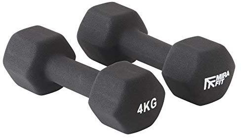 Mirafit Soft Touch Mini Hex Dumbbells - 2 x 4kg
