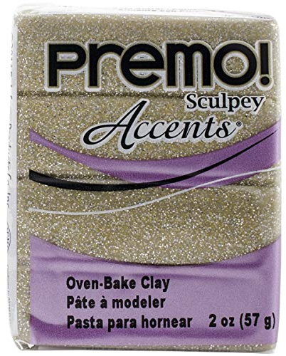 Premo Sculpey Accents Polymer Clay 2oz-Yellow Gold Glitter