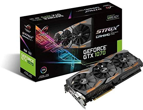 Asus ROG STRIX-GTX1070-8G-GAMING Carte Graphique Nvidia GeForce GTX 1070, 1721 MHz, 8GB GDDR5 256 bit, DirectCU III