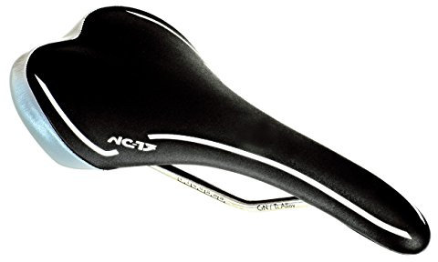 NC-17 CC Fahrrad Sattel XC Ti / All Mountain, MTB, BMX, Cross Country Fahrradsattel / Fahrradsitz / schwarz / 7 mm Titan Gestell, 192 Gramm