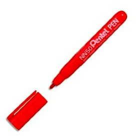 Permanentmarker, Rundspitze, Kunststoff, rote Tinte, umweltfreundliche Formel PENTEL NN50, 12 Stück