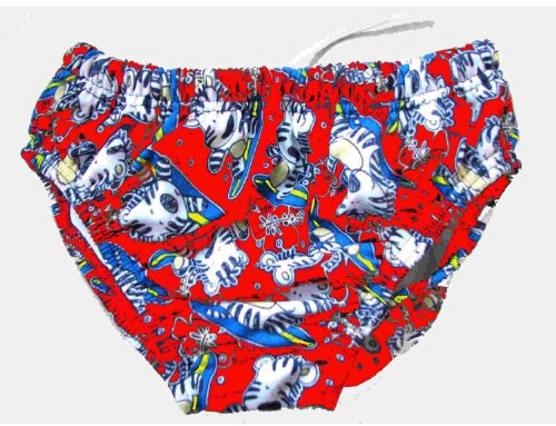 Fashy Schwimm- / Badewindel / Badewindel-Höschen Zebra rot Gr. S = 62/68