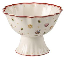 Villeroy & Boch 14-8585-3842 Taza para postres con pie Toy's Delight, para Navidad, 15 cm, en Festivo Embalaje de Regalo, Porcelana, Blanco/Multicolor, Pequeño