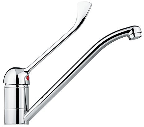 Hygiene Armatur mit langem Hebel für Waschbecken und langem Auslauf/Spülen - Ellenbogenbedienung