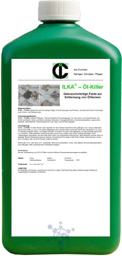 ILKA® - Ölkiller Ölflecken-Entferner | 10ltr | Ölentferner speziell entwickelt für Schmier-, Motor- und Getriebeöl, Heizöl Diesel | Löst alte und frische Öle-, Wachs- und Bitumenreste | großflächig einsetzbar