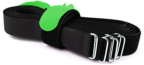 10 x Klettkabelbinder DS Metallöse - Haken/Flausch auf UNTERSCHIEDLICHEN SEITEN! - 80 cm grün