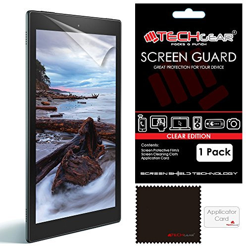 TECHGEAR Screen Protector for Amazon Fire HD 10 (5th Generation/2015 Release) - Clear Lcd Screen Protectors for Fire HD10 2015 - With Cleaning Cloth + Application Card (Fire HD10)