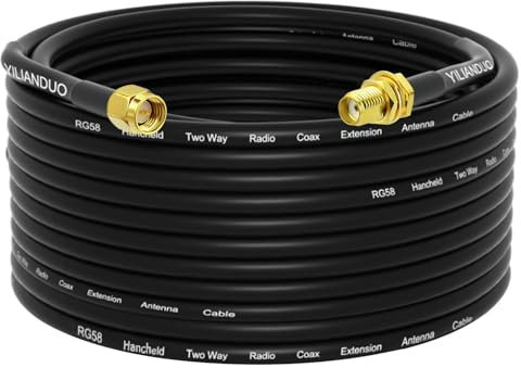 YILIANDUO WiFi Antenna Cable 15-Meter(49.2 Ft) SMA Male to SMA Female 50 Ohm Low Loss RG58 Coaxial Wireless Feeder Pigtail Fits Huawei LTE Router