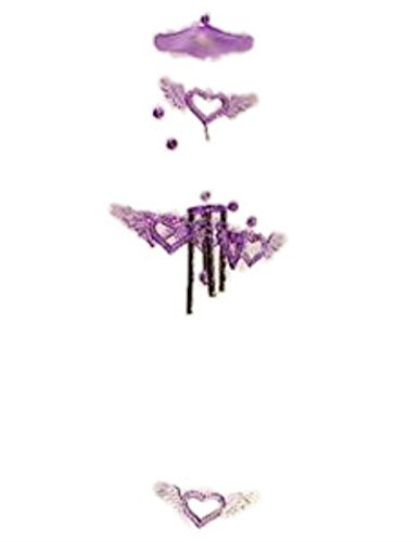 HAAC Windspiel Klangspiel Mobile mit Motiv Herzen Herz Länge 52 cm Farbe lila