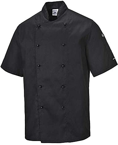 Portwest Kochjacke Kent. Farbe: Schwarz. Größe: XS.