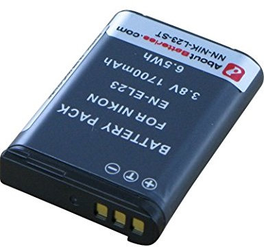 AboutBatteries Batterie pour Nikon COOLPIX P600, 3.8V, 1700mAh, Li-ION