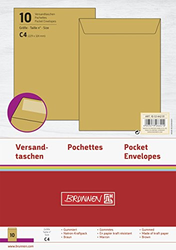 Brunnen 105344201 Versandtasche, C4, 10 Stück, 229 x 324 mm