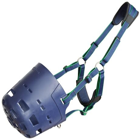 Shires Flexi Grazer Grass Grazing Muzzle in Navy Full, Navy