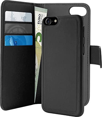Puro Detachable Wallet Schutzhülle und Tasche (für Apple iPhone 7) Schwarz