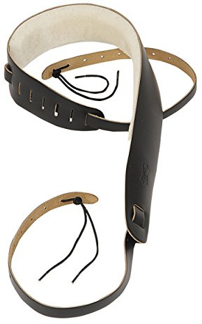 Levy's Leathers Banjo Master Series 2.5 Genuine Leather Banjo Strap with Sheepskin Comfort Lining, Black (PM14-BLK)