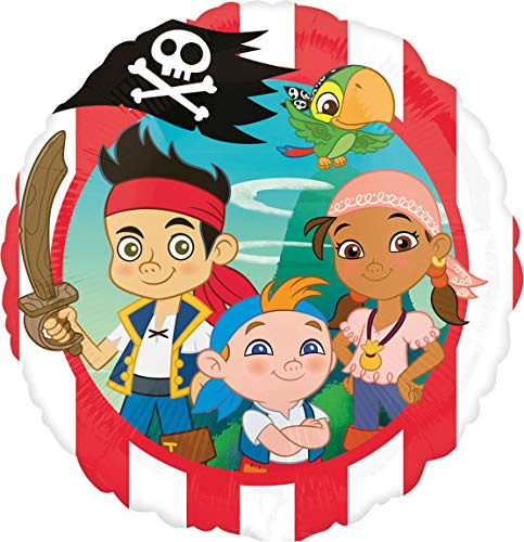 amscan 10022908 2635501 - Standard Folienballon Jake und die Nimmerland Piraten, 43 cm, Heliumballon