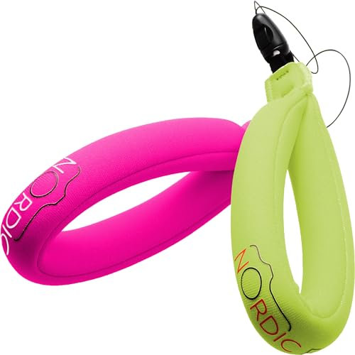 Nordic Flash Waterproof Camera Float (2-pack) Floating Strap for Your Underwater Devices - Pink & Green