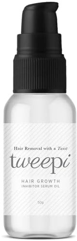 Tweepi Hair Growth Inhibitor Serum Oil- Permanent Body & Face Hair Removal- Modern Day Ant Egg Oil- Paraben Free- MADE IN UK- 50G