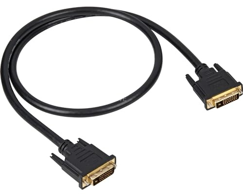 Sharkoon DVI-D/DVI-D (24 + 1), 1 m 1 m DVI-D DVI-D schwarz Kabel DVI – Kabel DVI (1 m, 1 m, DVI-D, DVI-D, männlich, männlich, Gold)