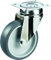 Edelstahl Apparaterollen ø 50mm Plattenbefestigung, rostfrei, Gummirad, Gleitlagerung, Lenkrolle, Edelstahl, VA, VA2, Inox