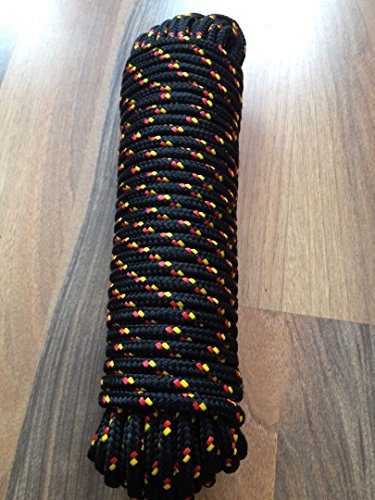Nr.38 Schwarze Festmacherleine 10 mm x 30 m,Leine,Seile,Tauwerk,Band,Schnur,Tau,Bänder,Schnüre,Festmacher,Kordel,Spannseil,Rope,Expanderseil,Planenseil,Kunststoffseil, Tauziehen,Schleppseil,Schleppleine,Vielzweckseil,Bootsseil