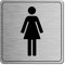 Ladies Women Metal Brushed Steel Square Toilet Bathroom Door Sign Plaque